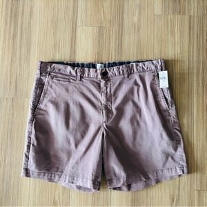 GAP Shorts Chino 7" Inseam Above Knee Cotton Stretch Mauve Mens 36 NWT Preppy
